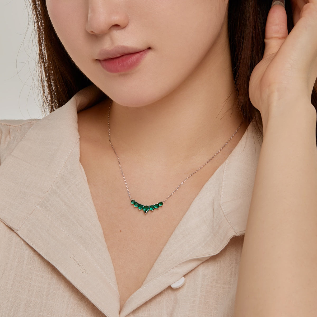 [Aurora]Dainty Colorful Heart Necklace