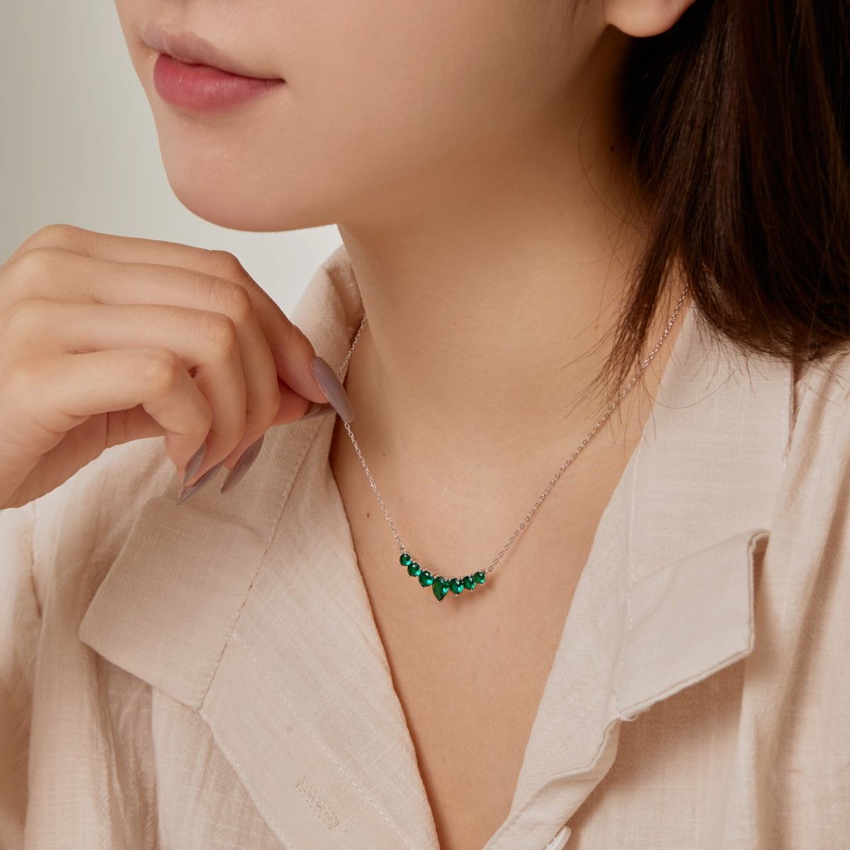 [Aurora]Dainty Colorful Heart Necklace