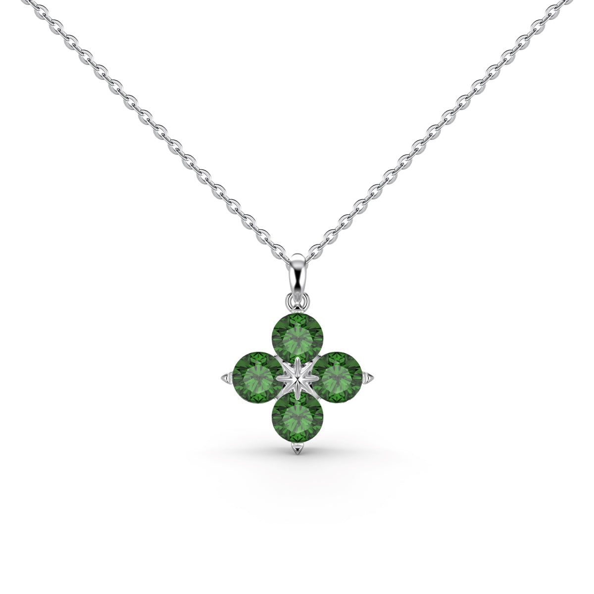 [Aurora]Four-Leaf Clover And Eight-Pointed Star Necklace
