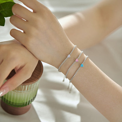 [AURORA]0,5 Karat Elegante Romantische Herz Form Liebhaber Armband