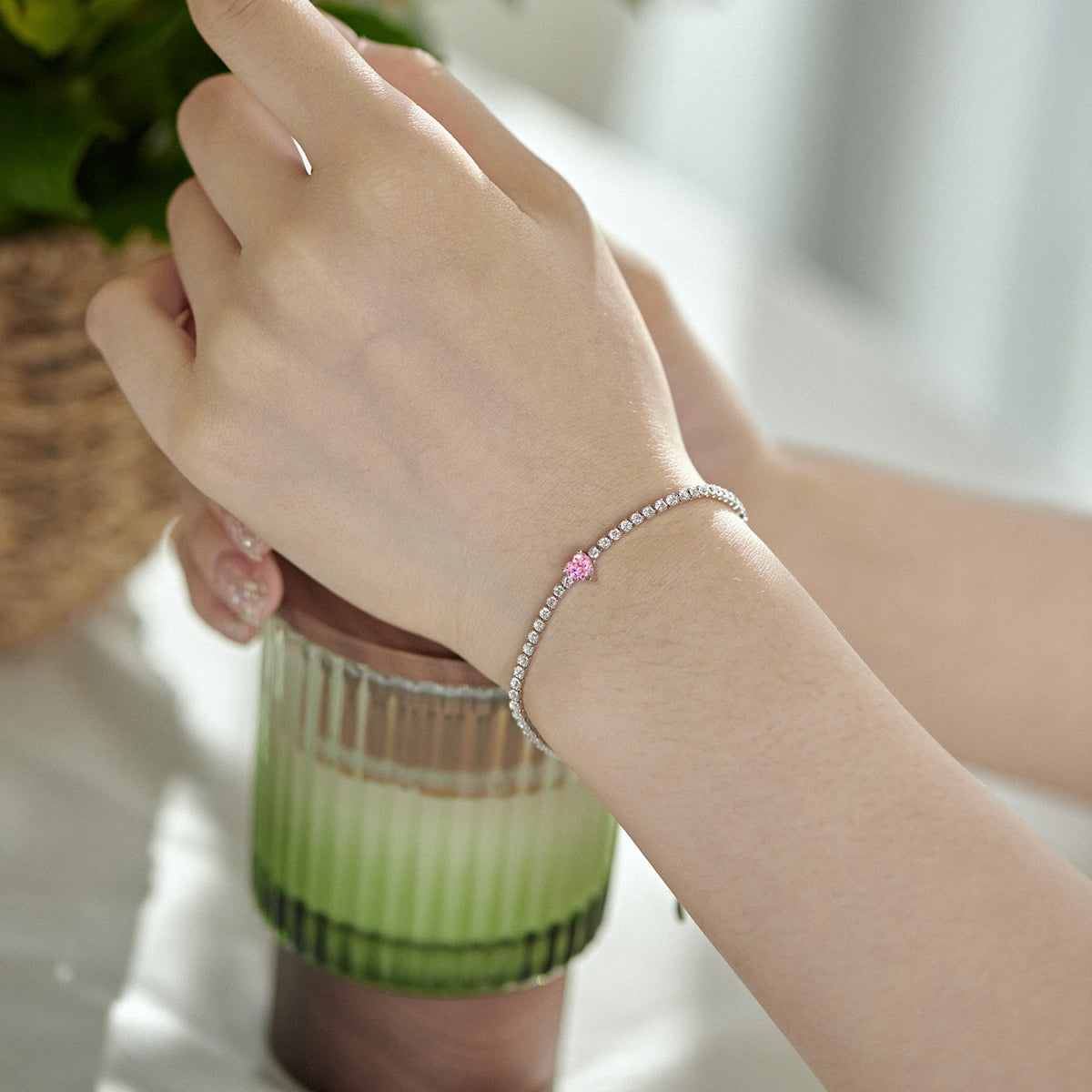 [Aurora]0.5 Carat Elegant Romantic Heart Shape Lover Bracelet