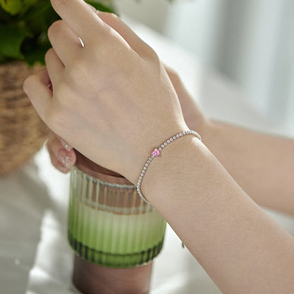 [Aurora]0.5 Carat Elegant Romantic Heart Shape Lover Bracelet