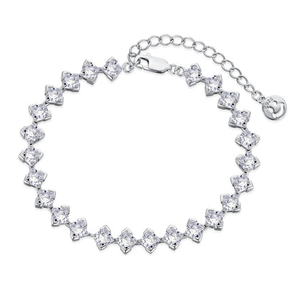 [Aurora]0.5 Carat Ornate Princess Cut Daily Bracelet
