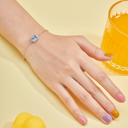 [AURORA]2,0 Karat funkelndes buntes Smaragdschliff-Tagesarmband