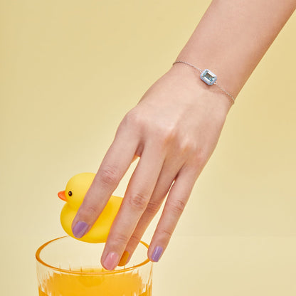 [AURORA]2,0 Karat funkelndes buntes Smaragdschliff-Tagesarmband