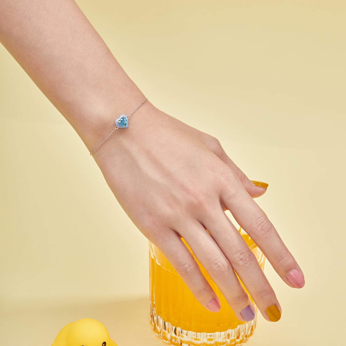 [Aurora]Sparkling Romantic Heart Shape Lover Bracelet