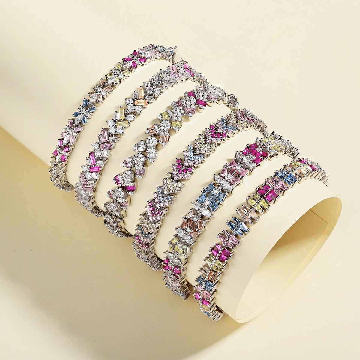 [AURORA]Ornate Sparkling Round Cut Party Bracelet
