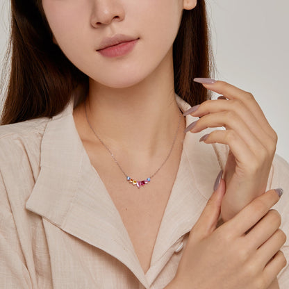 [Aurora]Dainty Colorful Heart Necklace