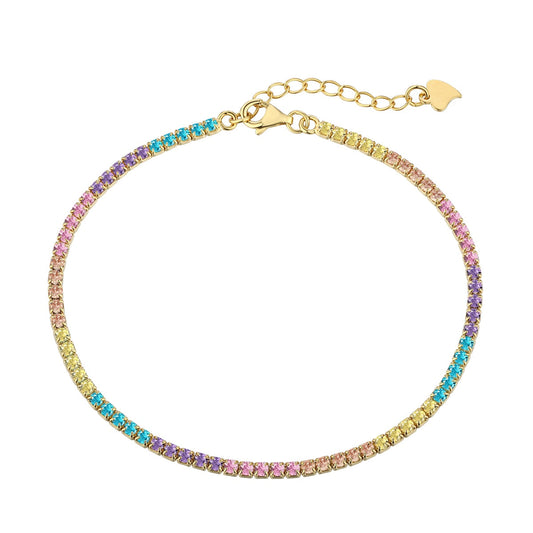 [Aurora]Dazzling Colorful Round Cut Daily Bracelet