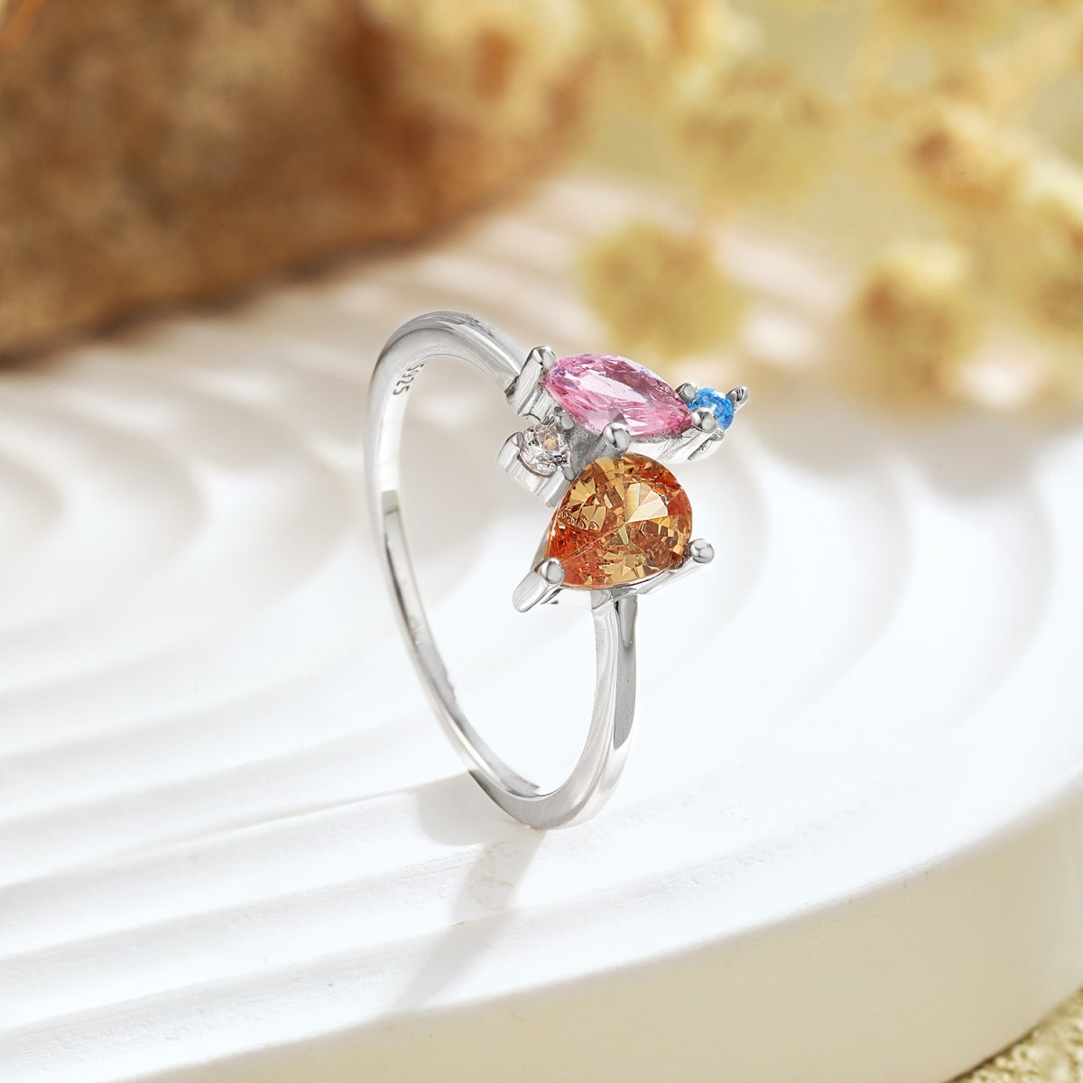 [AURORA]Radiant Colorful Multi Cut Daily Ring