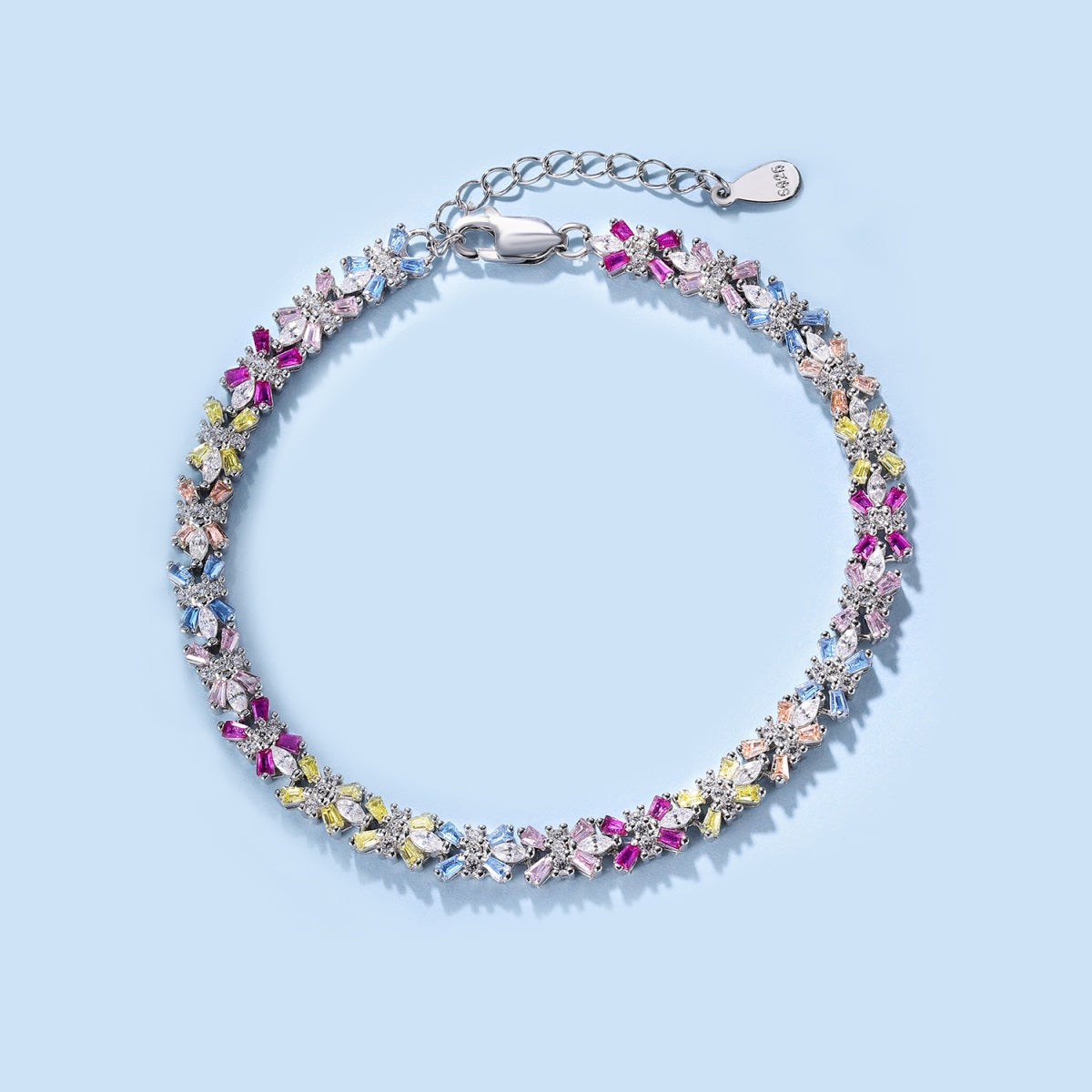 [AURORA] Strahlend buntes Party-Armband im Smaragdschliff