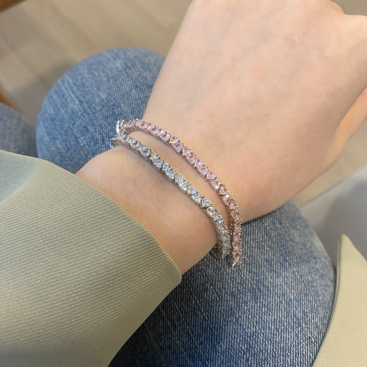 [Aurora]Dazzling Romantic Heart Shape Lover Bracelet
