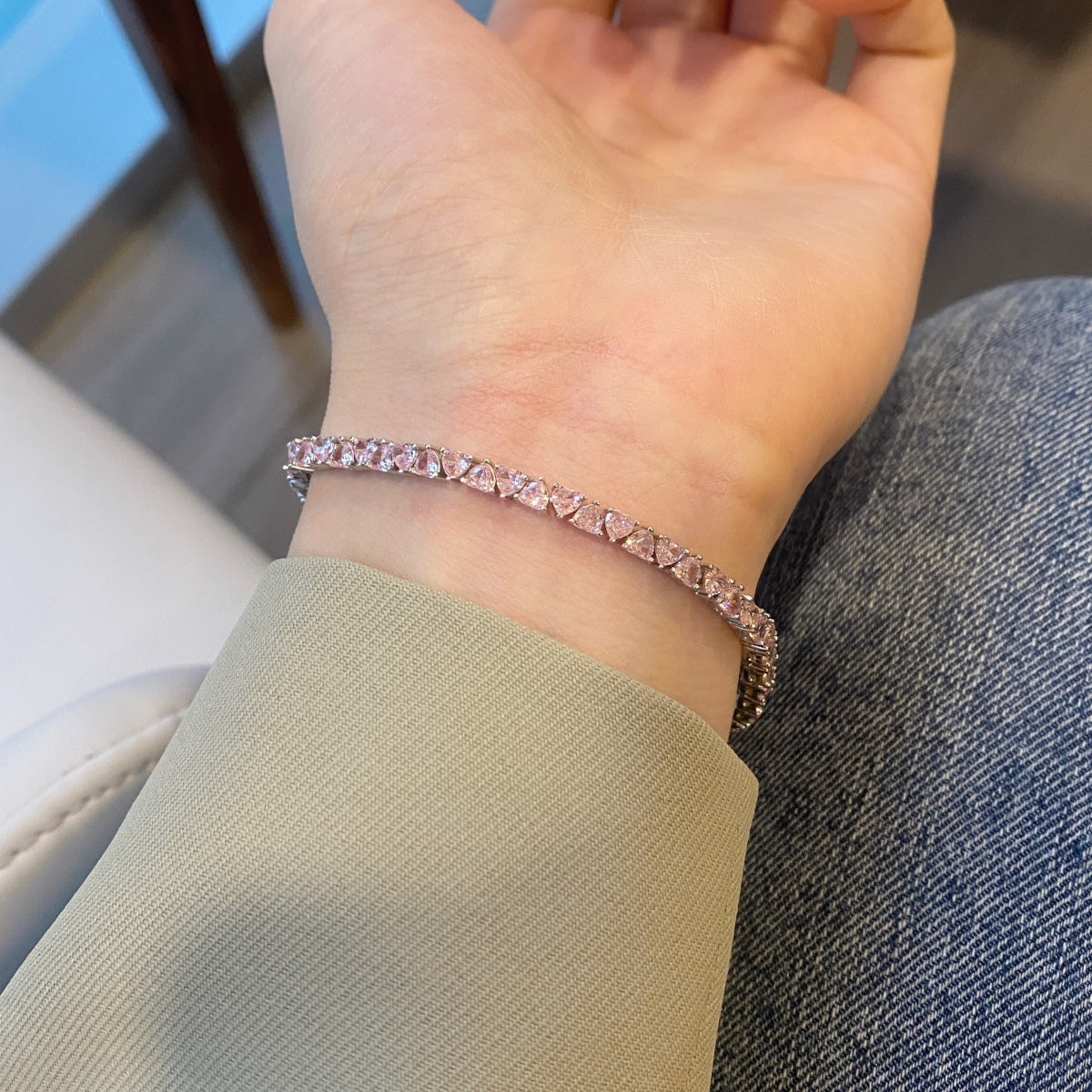 [Aurora]Dazzling Romantic Heart Shape Lover Bracelet