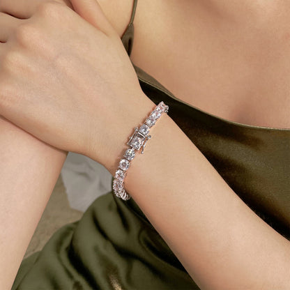 [Aurora]0.75 Carat Dazzling Round Cut Wedding Bracelet