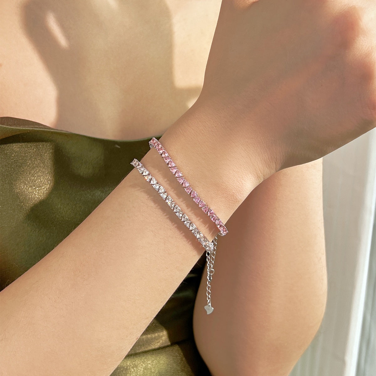 [Aurora]Dazzling Romantic Heart Shape Lover Bracelet