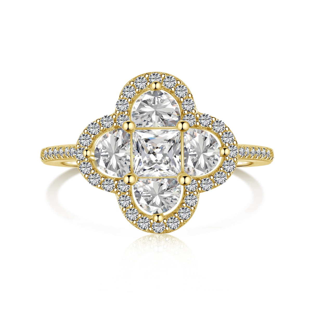 [Aurora]Luxurious Eternity Flower Shape Banquet Ring