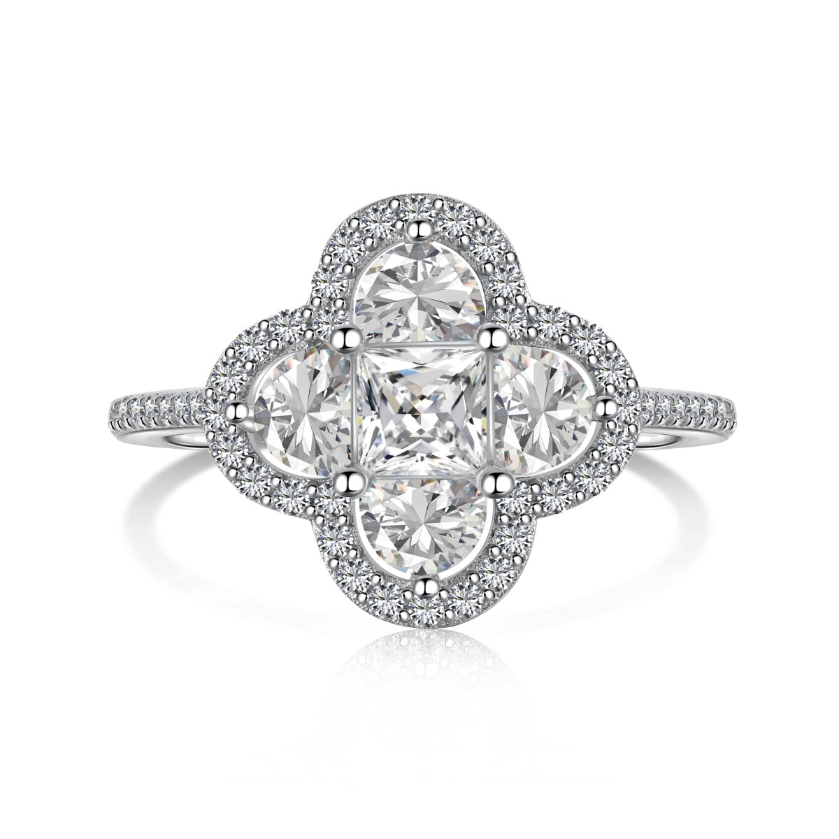 [Aurora]Luxurious Eternity Flower Shape Banquet Ring