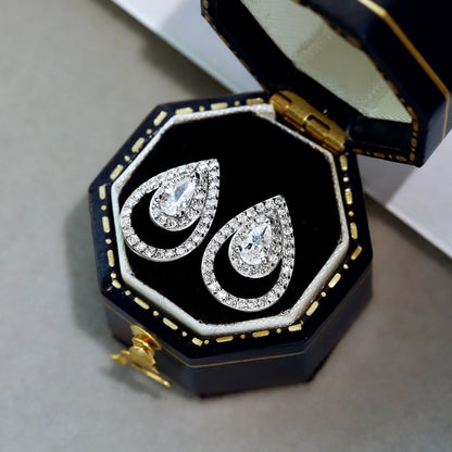 [AURORA]Sparkling Delicate Water Drop Shape Daily Earrings