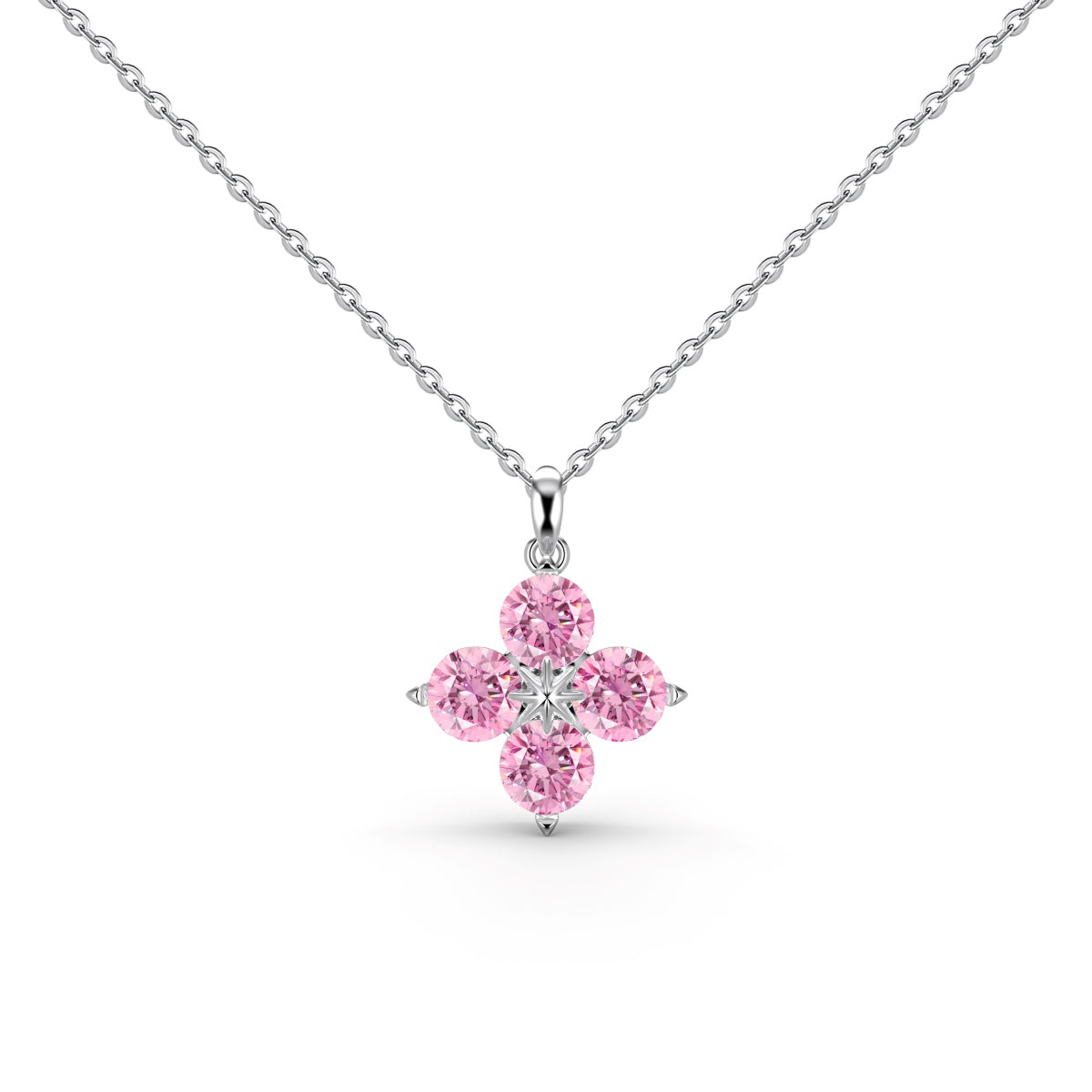 [Aurora]Four-Leaf Clover And Eight-Pointed Star Necklace