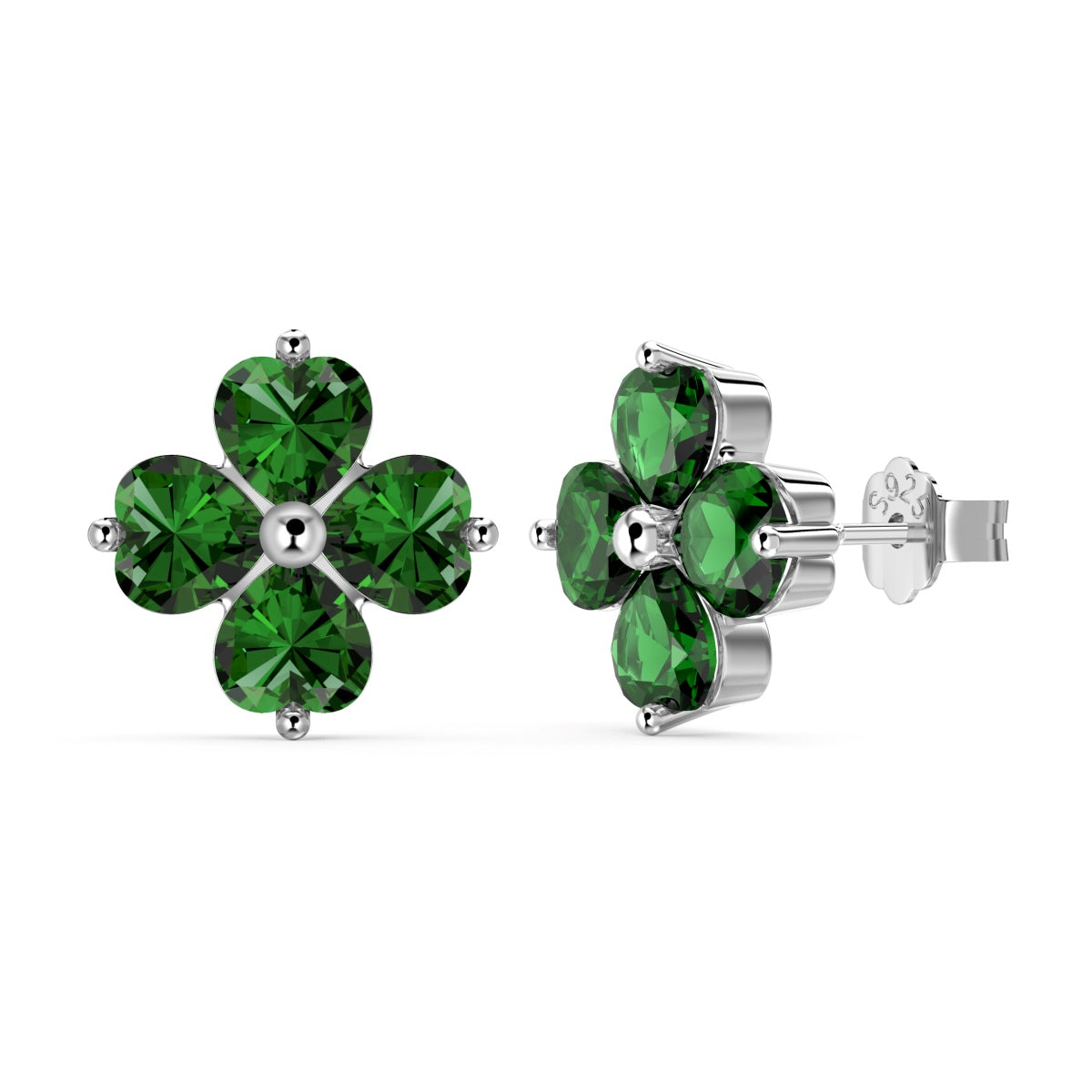 [Aurora]Four-Leaf Clover Ball Earrings