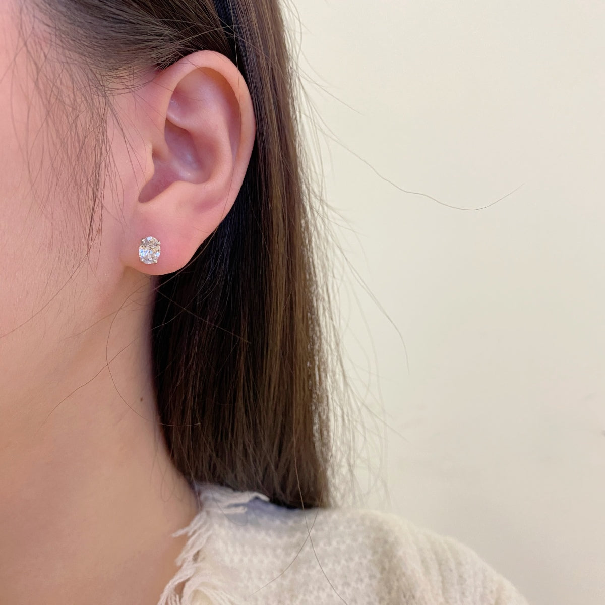 [Aurora]Oval Classic Dignified Elegant Earrings