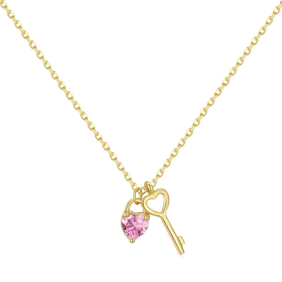 [Aurora]Unique Heart Shape Key Pendent Necklace