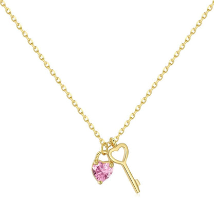 [Aurora]Unique Heart Shape Key Pendent Necklace
