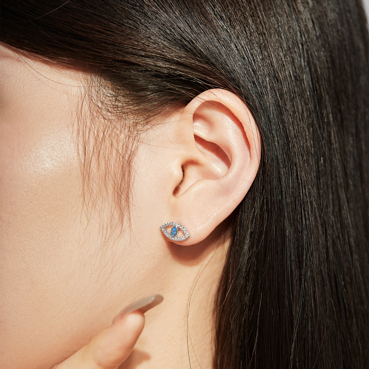 [Aurora]Blue Devil Eyes Hollow Stud Earrings
