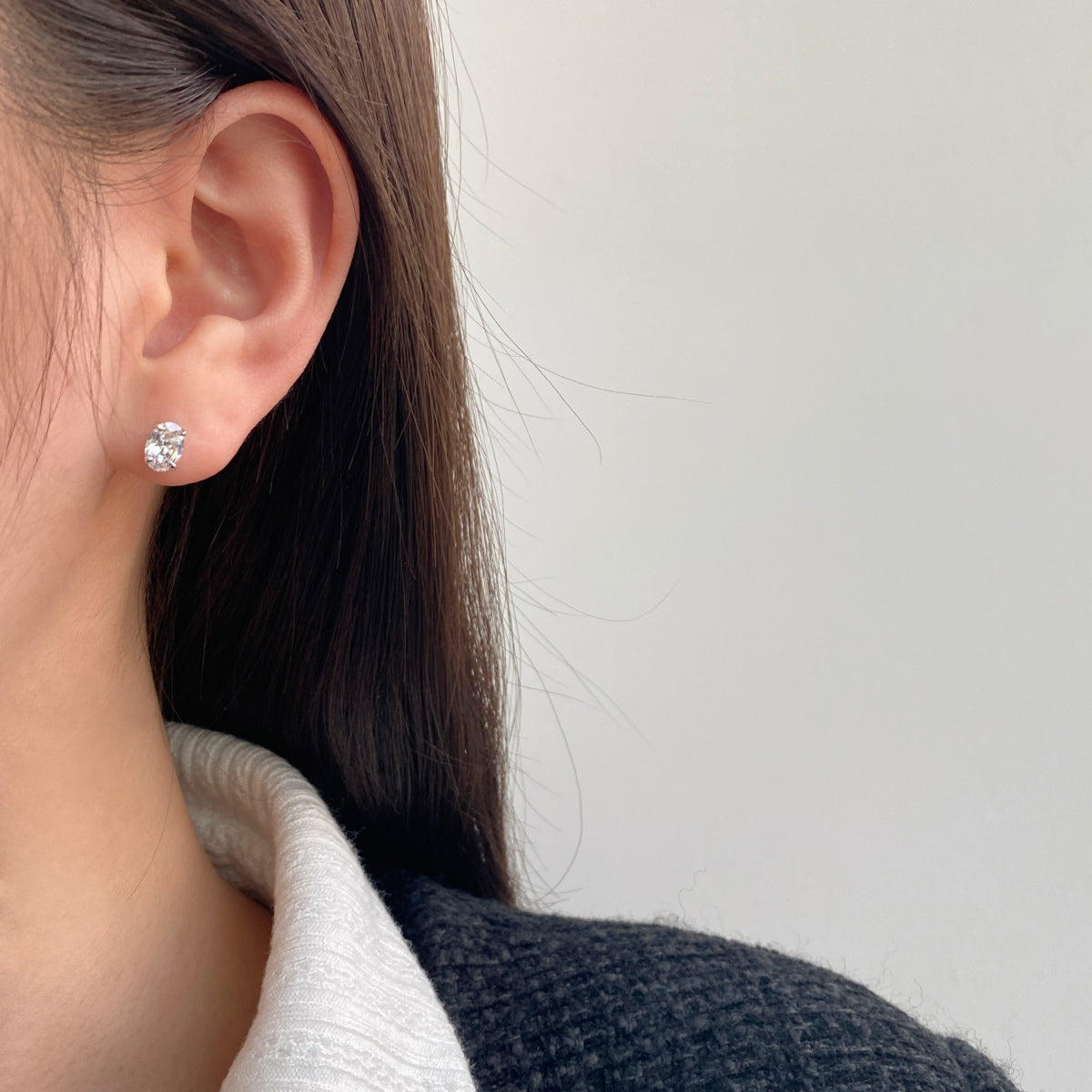 [AURORA]Oval Classic Dignified Elegant Earrings