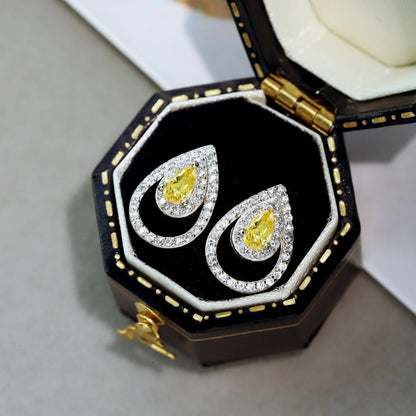 [AURORA]Sparkling Delicate Water Drop Shape Daily Earrings