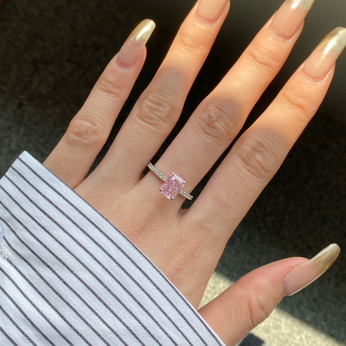 [Aurora]2.0 Carat Dazzling Sparkling Radiant Cut Party Ring