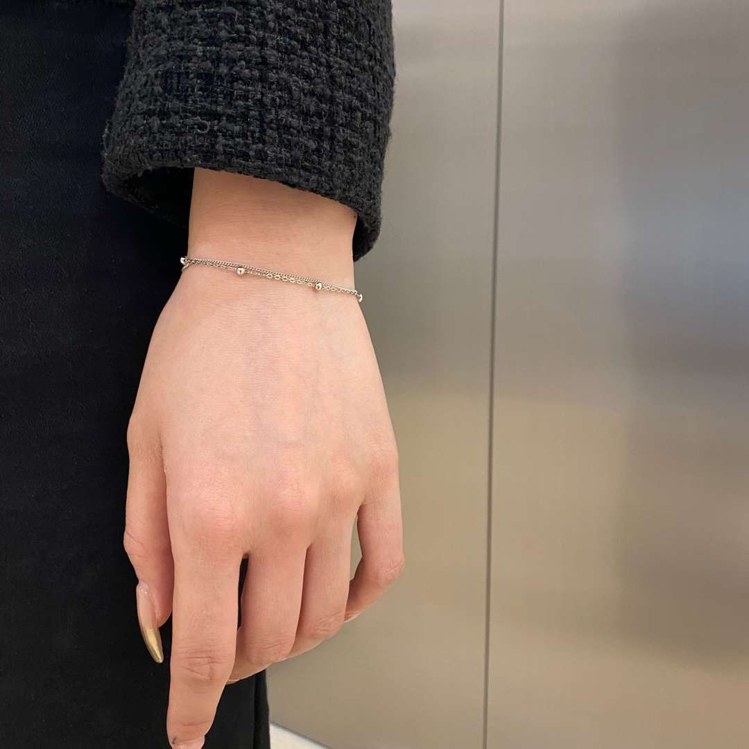 [AURORA]Delicate Bead Double Layer Bracelet