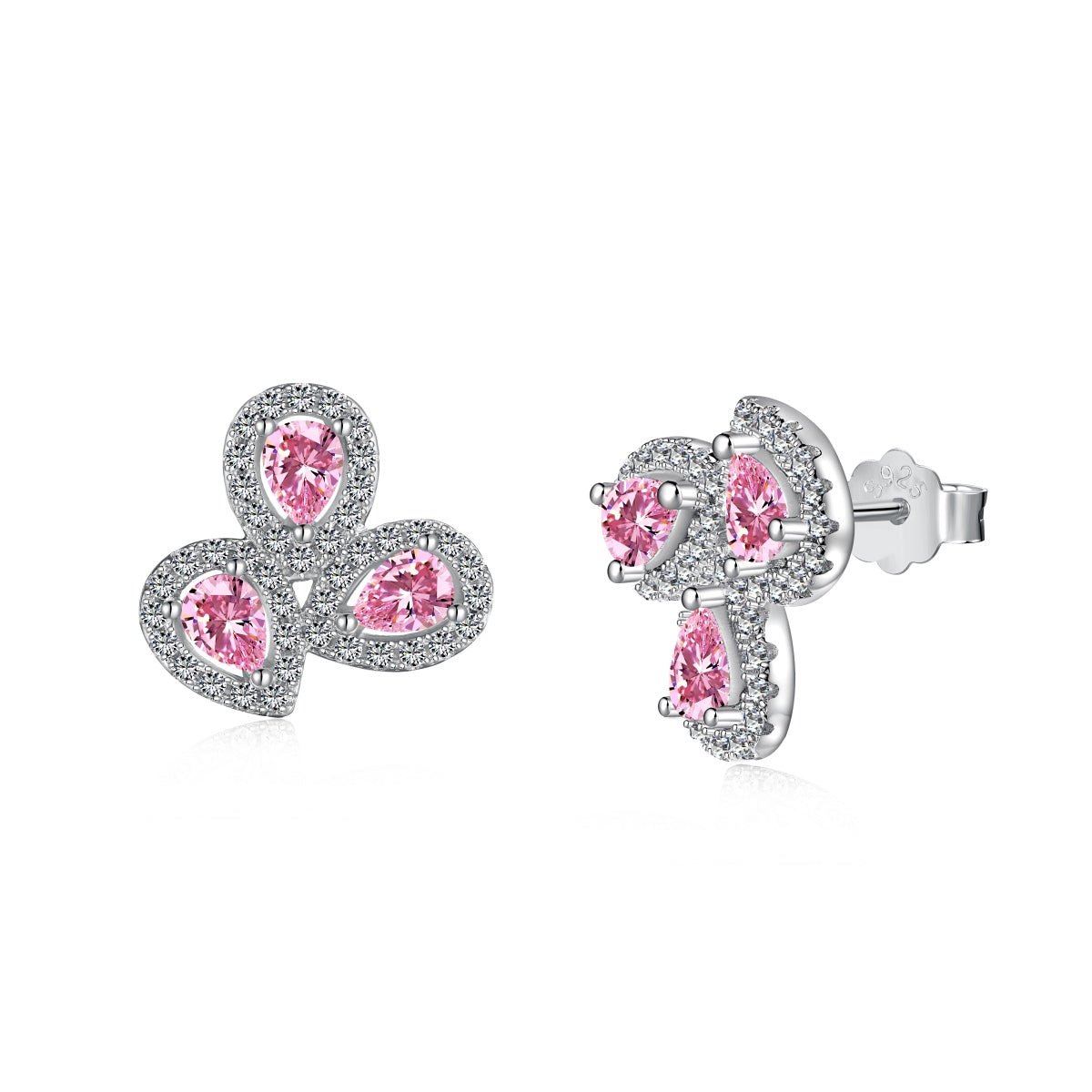 [Aurora]Ornate Flower Shape Pear Cut Lover Earrings
