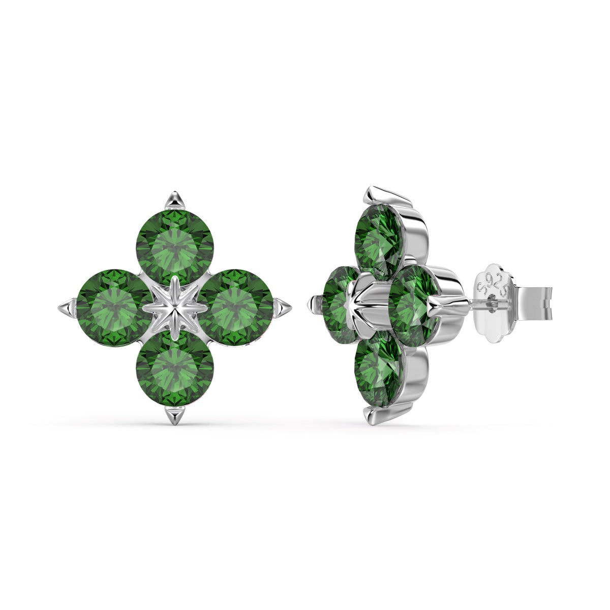 [Aurora]Four-Leaf Clover Eight-Pointed Star Earrings
