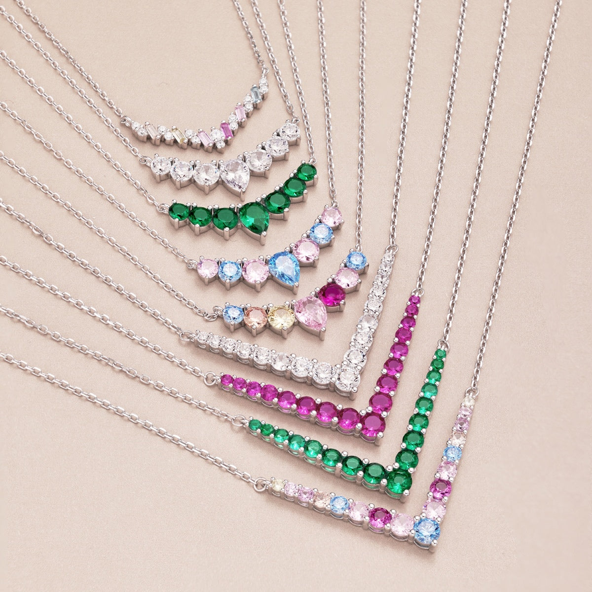 [Aurora]Dainty Colorful Heart Necklace