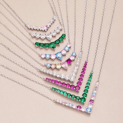 [Aurora]Dainty Colorful Heart Necklace