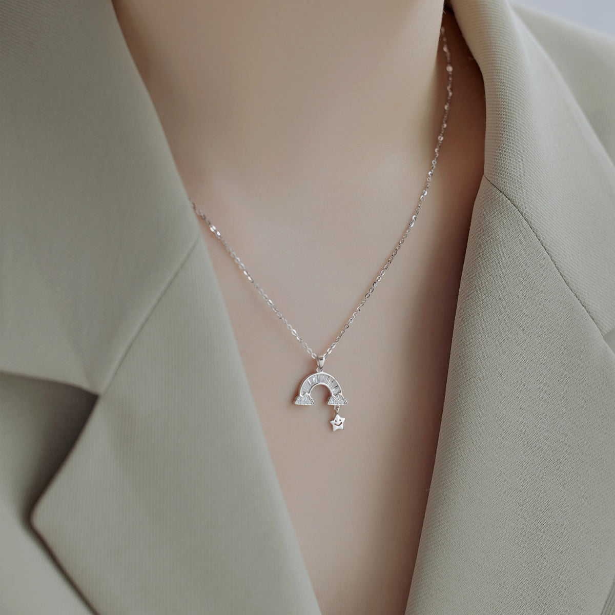[Aurora]Unique Rainbow Star Necklace