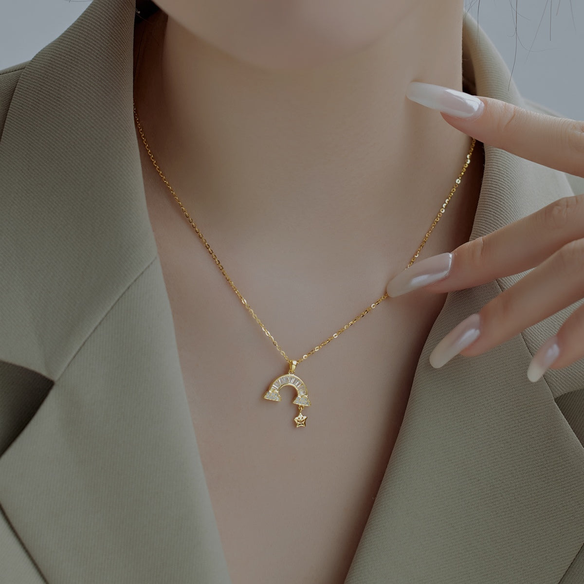 [AURORA]Unique Rainbow Star Necklace