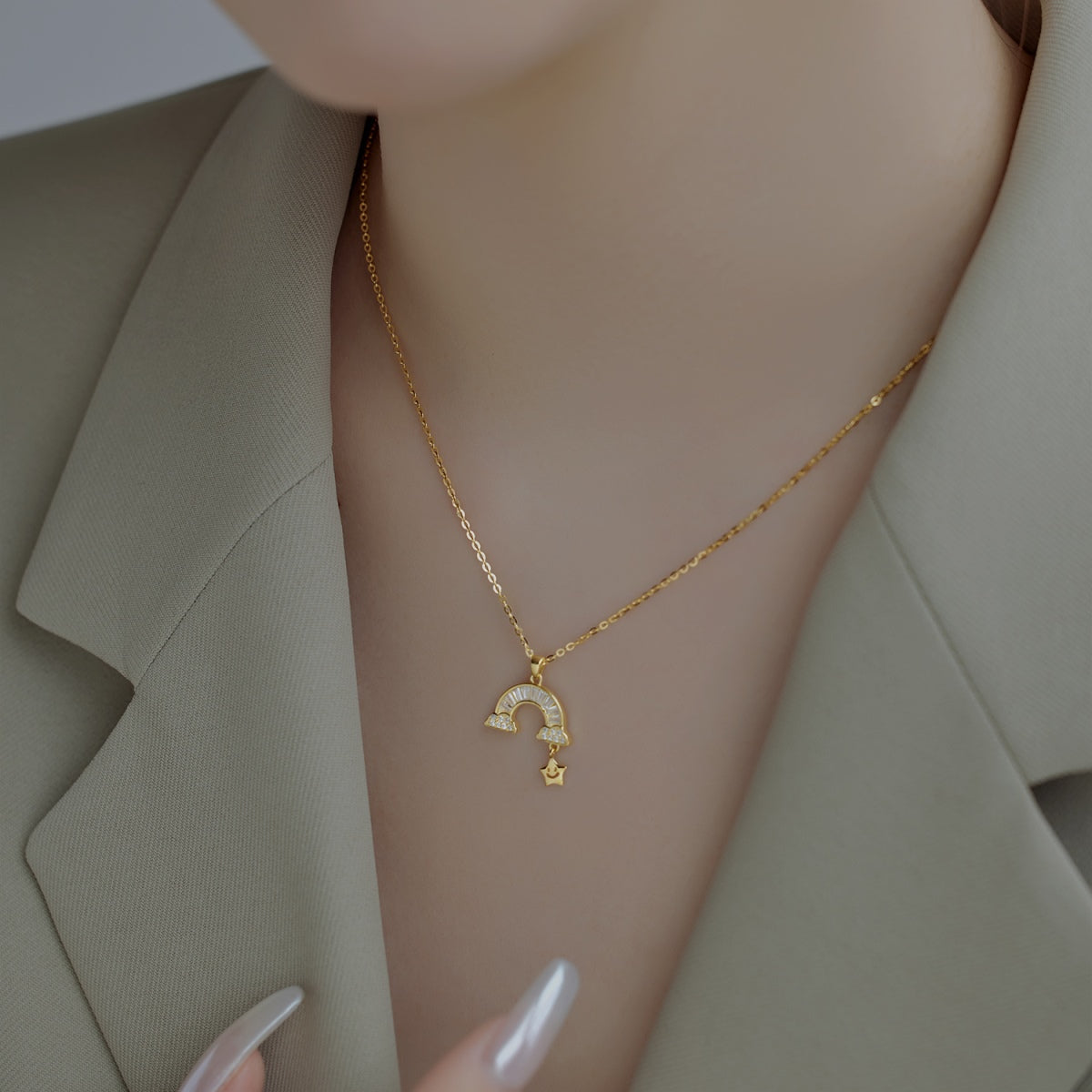 [Aurora]Unique Rainbow Star Necklace