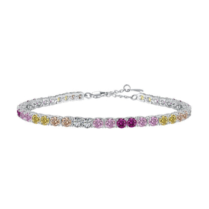 [AURORA] Strahlend buntes Tennisarmband im Rundschliff