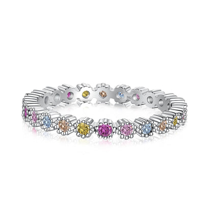 [AURORA]Exquisite bunte runde Schliff Party Ring