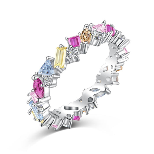 [Aurora]Dazzling Polychromatic Multi cut Daily Ring