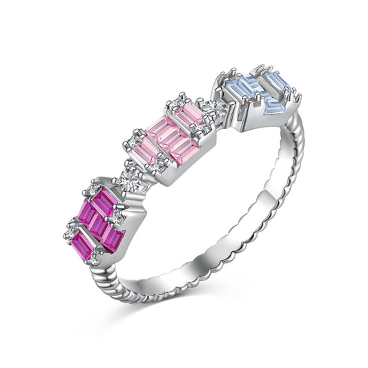 [AURORA]Unique Colorful Emerald Cut Party Ring