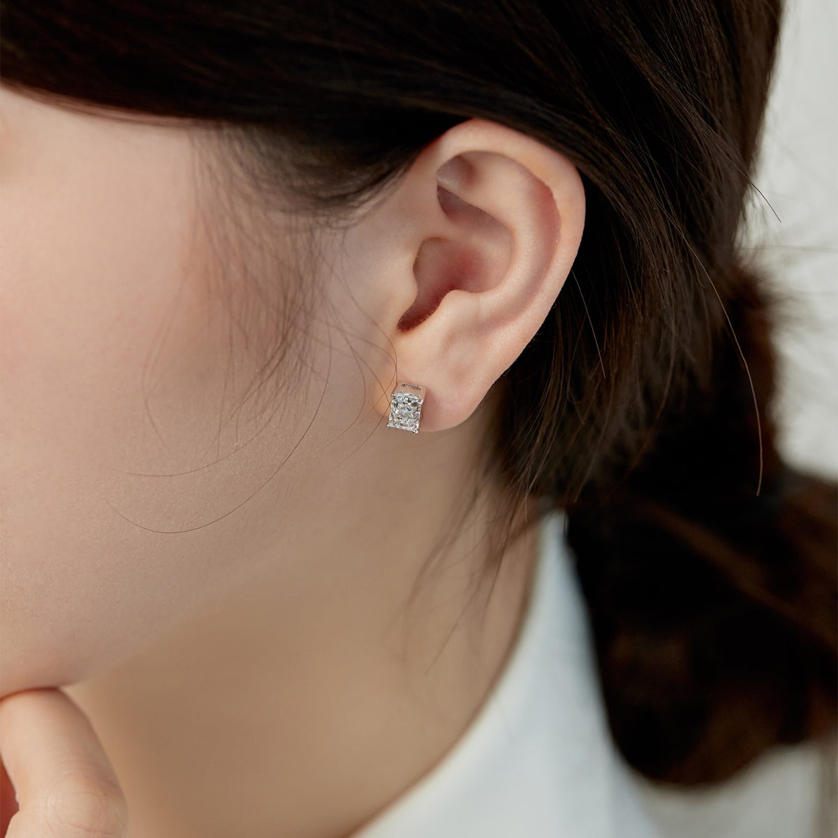 [AURORA]Radiant Luxurious Princess Cut Daily Earrings