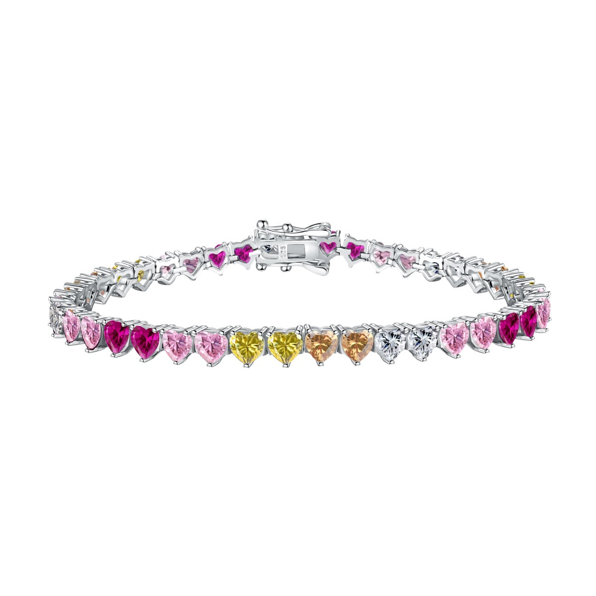 [AURORA]Luxuriöses buntes romantisches Herzform-Liebhaberarmband