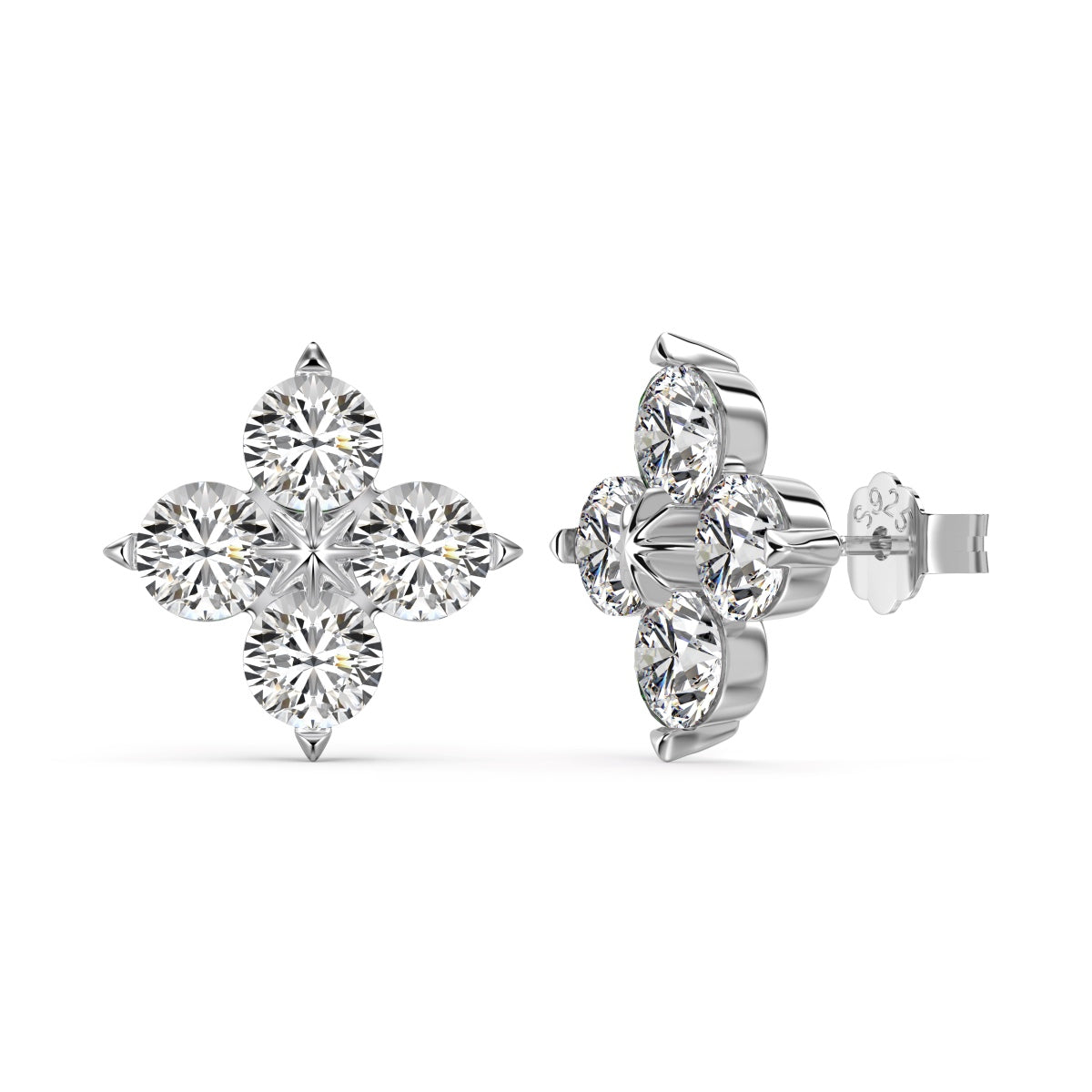 [AURORA]四つ葉のクローバー 八芒星ピアス