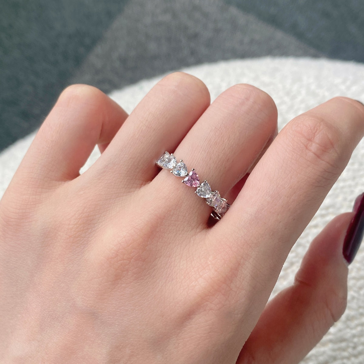 [Aurora]0.25 Carat Radiant Romance Heart Cut Lover Ring