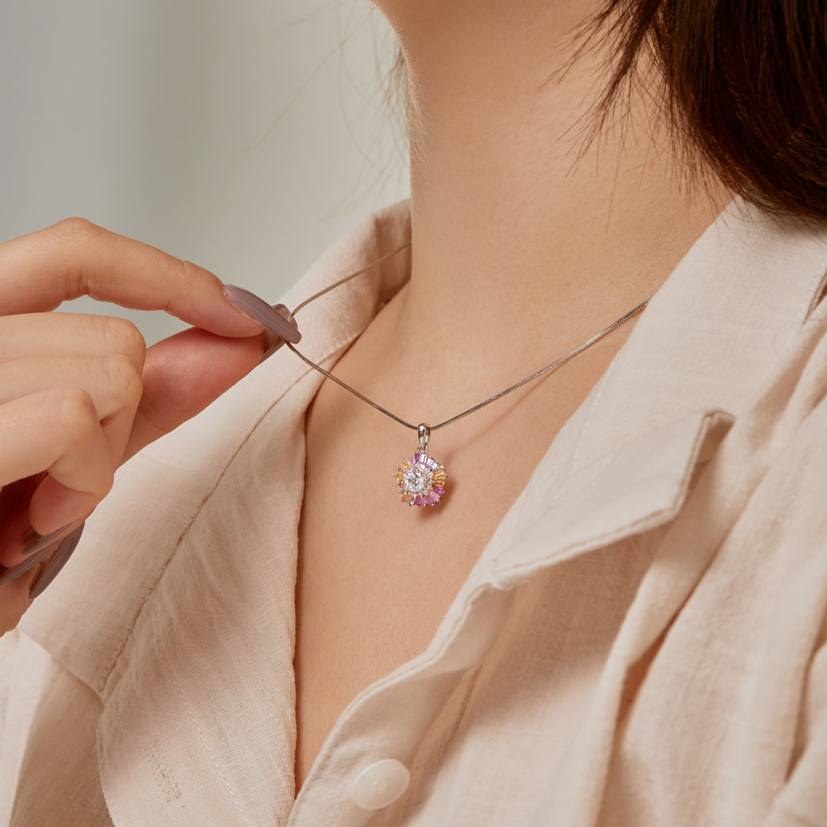 [Aurora]Charming Flower Colorful Necklace