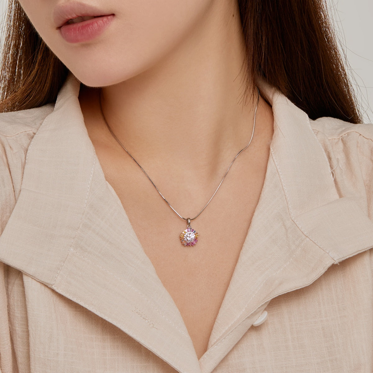 [Aurora]Charming Flower Colorful Necklace