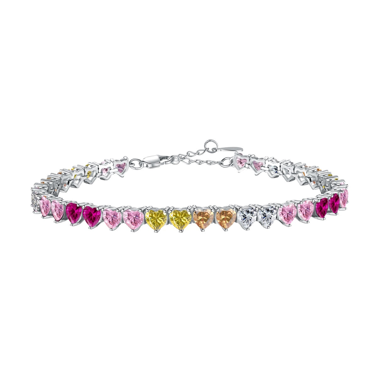 [AURORA]Luxuriöses buntes romantisches Herzform-Liebhaberarmband